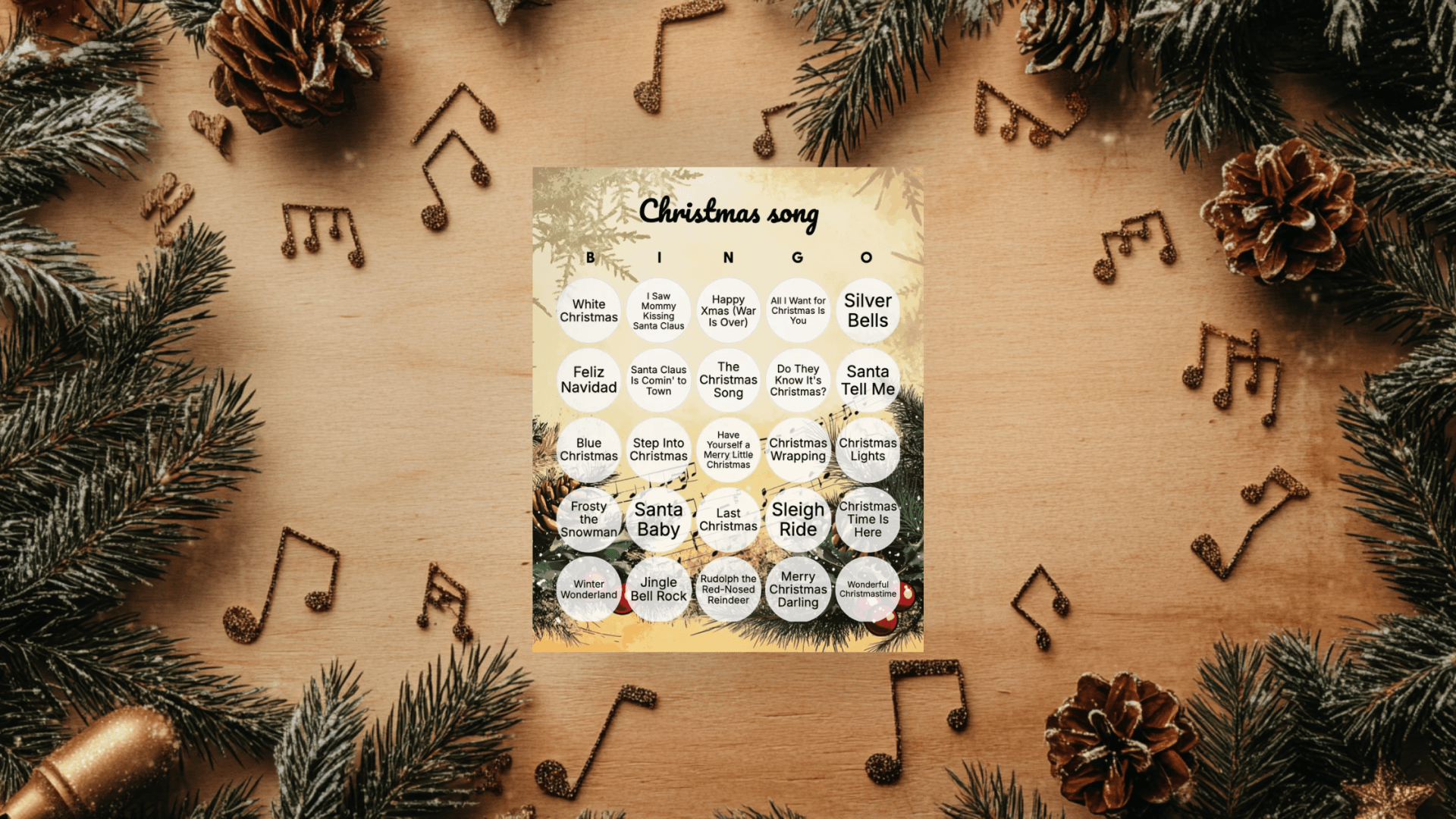 christmas song bingo