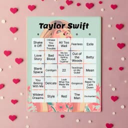 taylor swift bingo pink background